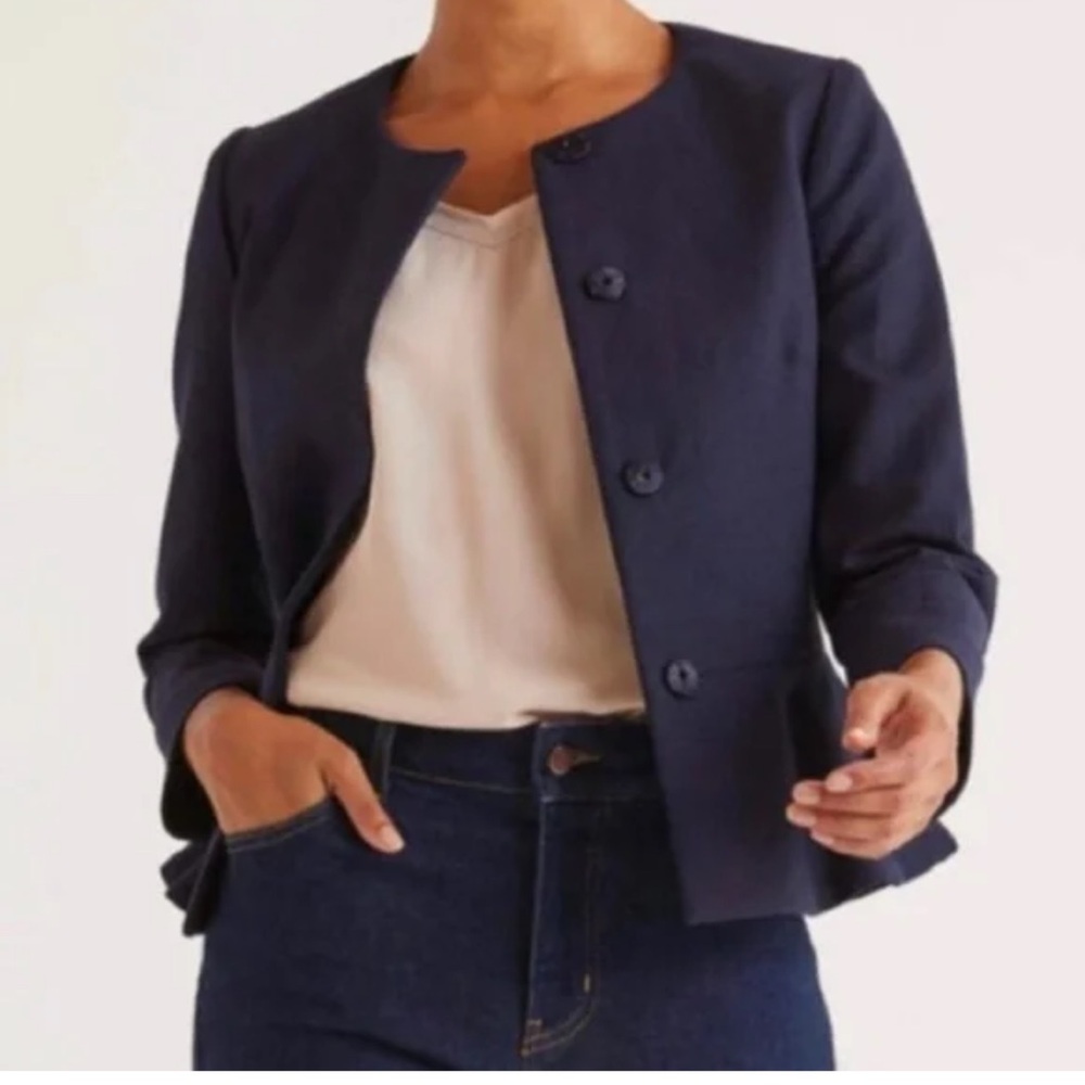 Boden Navy Peplum Blazer Jacket |‎ Tailored Fit | Size 6
